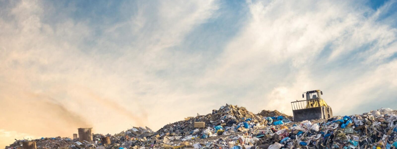 Garbage pile in trash dump or landfill. Pollution concept.