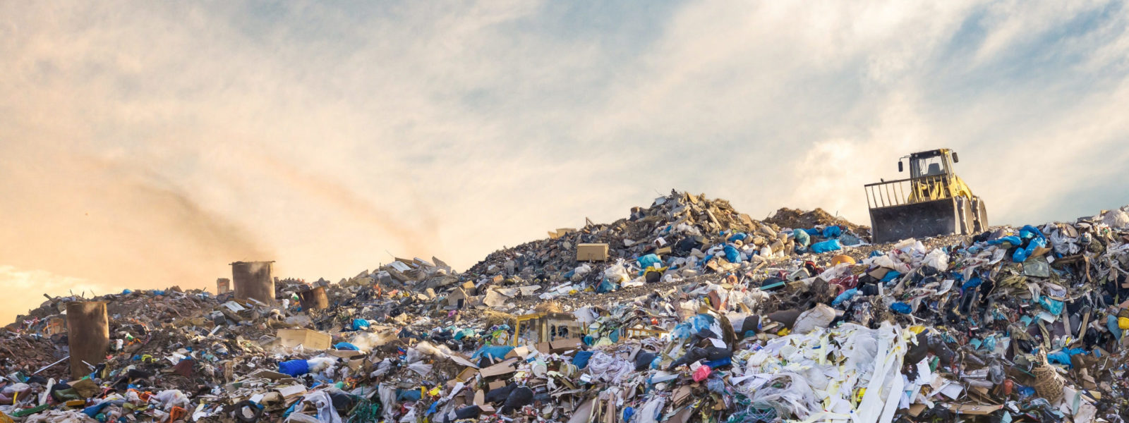 Garbage pile in trash dump or landfill. Pollution concept.