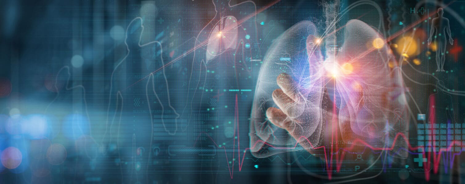 Radiology Doctor working diagnose treatment virtual Human Lungs