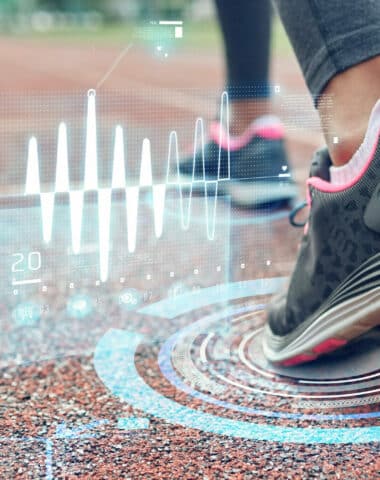 close up of woman feet running on track