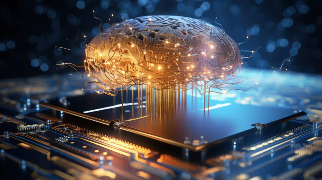 AI concept using deep learning and cloud computing incorporating big data technology Modern machine learning with neural network and coding 3D rendered illustration