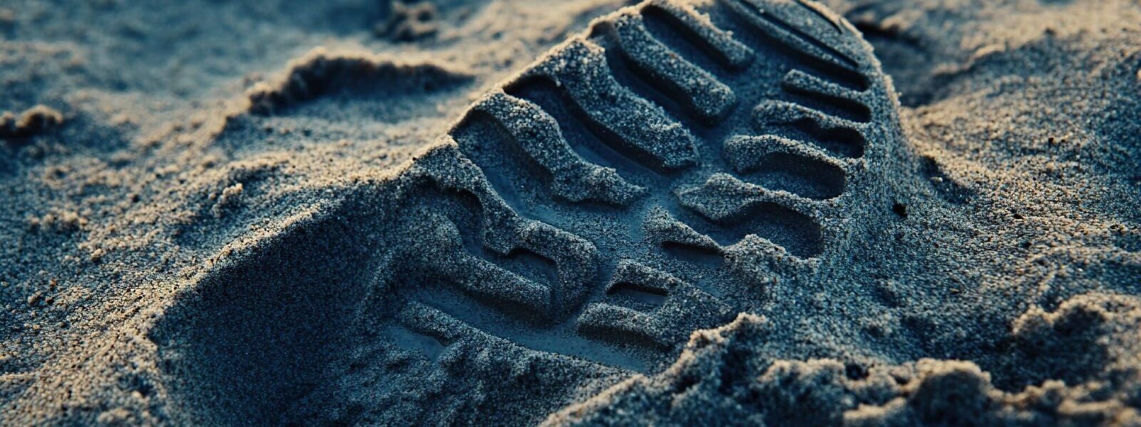 Astronaut footprint on the moon surface