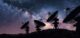 Milky Way Galaxy Over Radio Telescopes