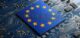 EU flag on a circuit board