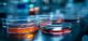 Closeup of petri dishes with bioengineered organism, genetic modification research, synthetic biology, laboratory culture, biotechnology experiment, engineered life forms, with copy&nbsp;space