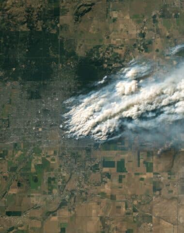 wildfire smoke over rural&nbsp;town